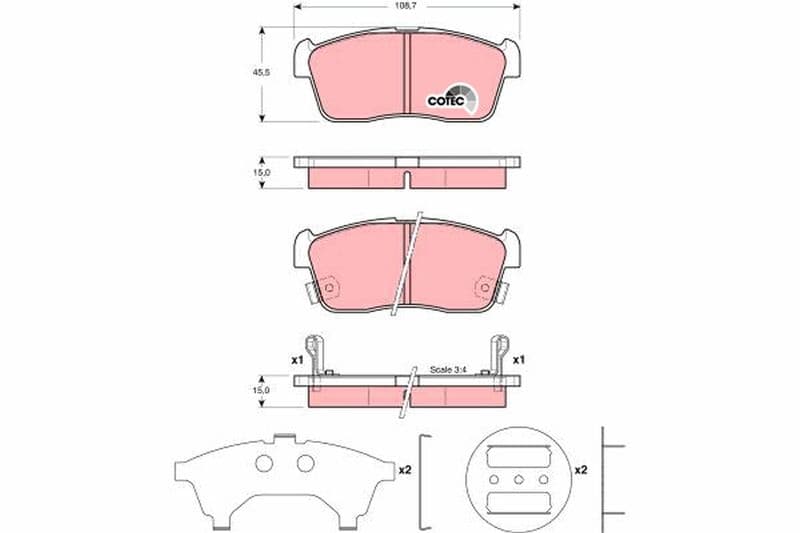 set placute frana,frana disc TRW COTEC GDB3236