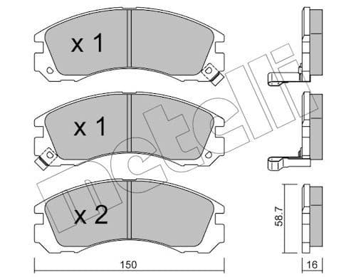 set placute frana,frana disc METELLI 22-0134-0