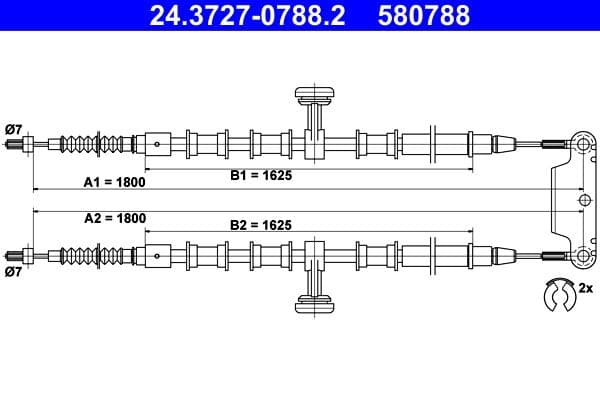 Cablu, frana de parcare ATE 24.3727-0788.2