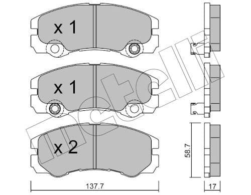 set placute frana,frana disc METELLI 22-0357-1