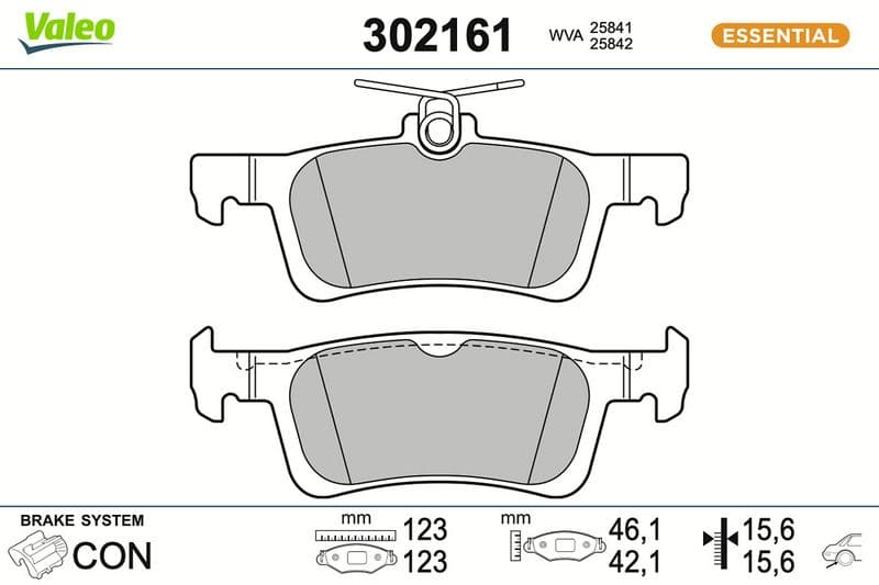 set placute frana,frana disc VALEO ESSENTIAL 302161