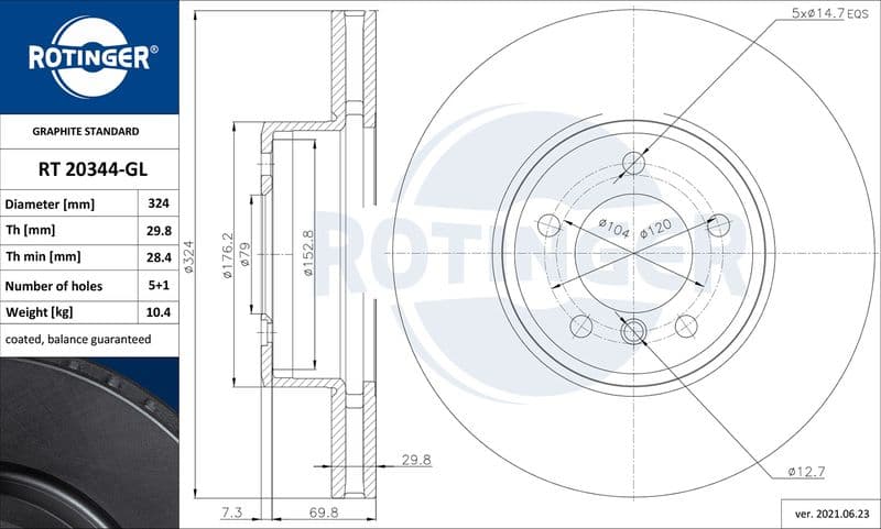 Disc frana ROTINGER RT 20344-GL