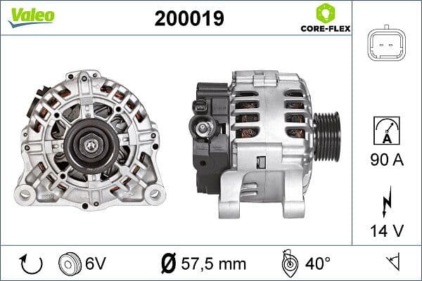 Generator / Alternator VALEO CORE-FLEX 200019