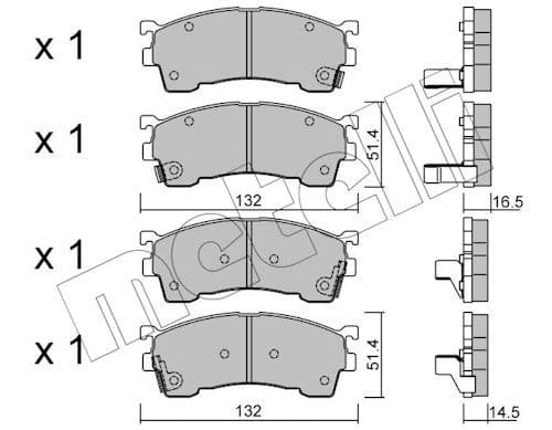 set placute frana,frana disc METELLI 22-0223-0