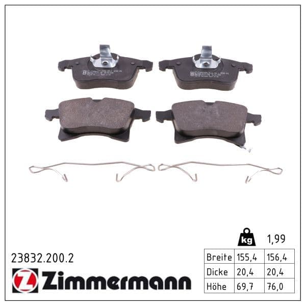 set placute frana,frana disc ZIMMERMANN 23832.200.2