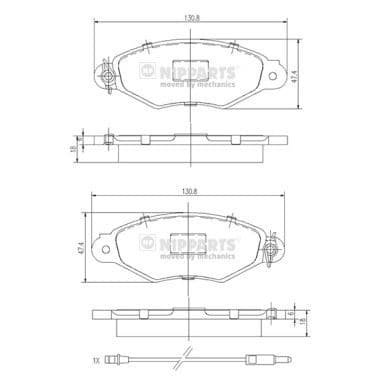 set placute frana,frana disc NIPPARTS J3601093