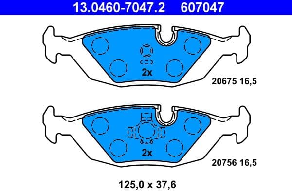 set placute frana,frana disc ATE 13.0460-7047.2