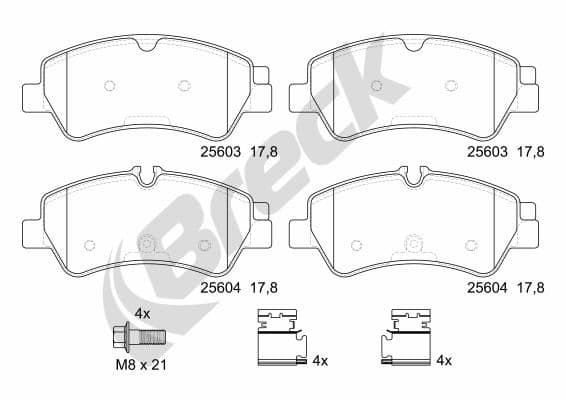 set placute frana,frana disc BRECK 25603 00 703 00
