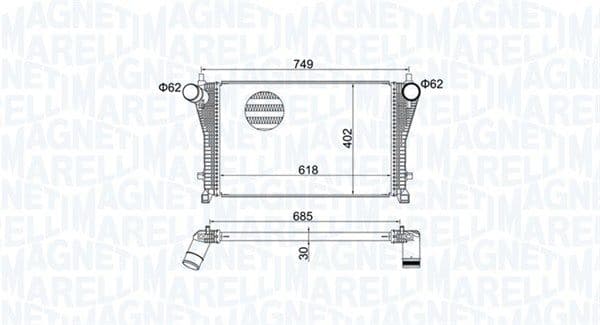 Intercooler, compresor MAGNETI MARELLI 351319205370
