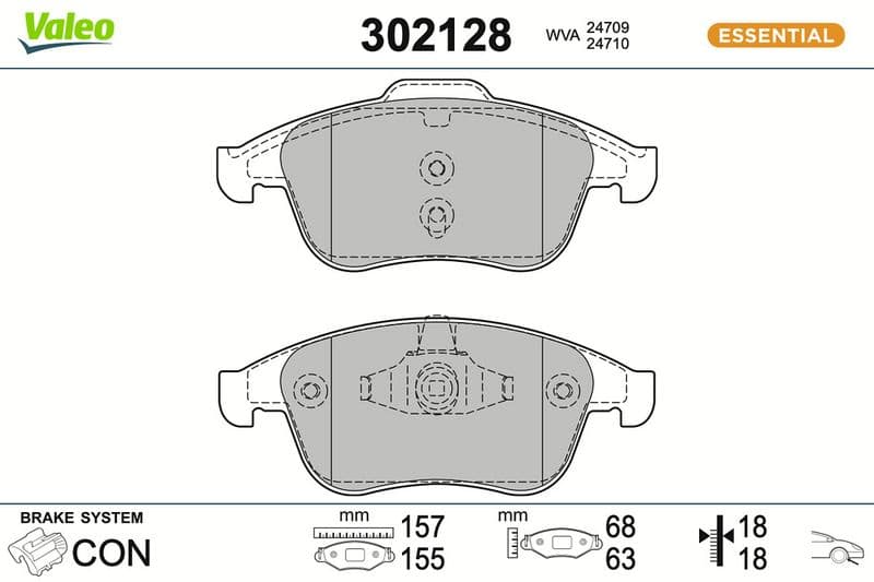 set placute frana,frana disc VALEO ESSENTIAL 302128