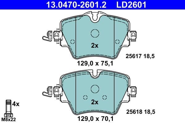 set placute frana,frana disc ATE Ceramic 13.0470-2601.2