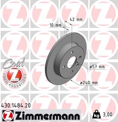 Disc frana ZIMMERMANN COAT Z 430.1484.20