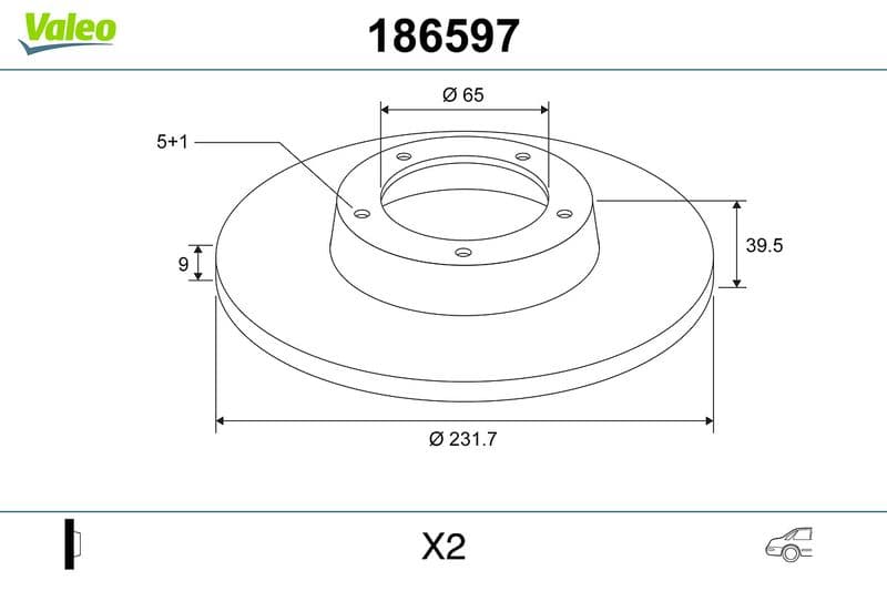 Disc frana VALEO 186597