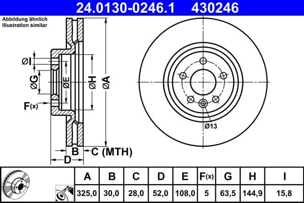 Disc frana ATE 24.0130-0246.1