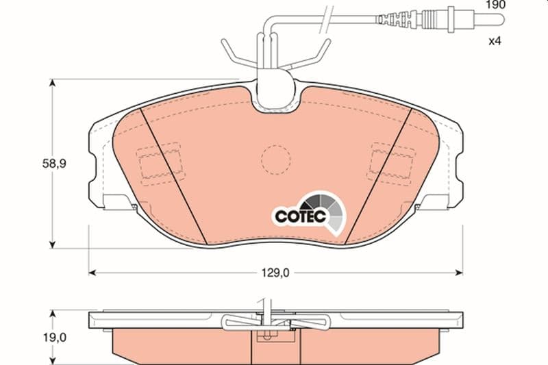 set placute frana,frana disc TRW COTEC GDB1148