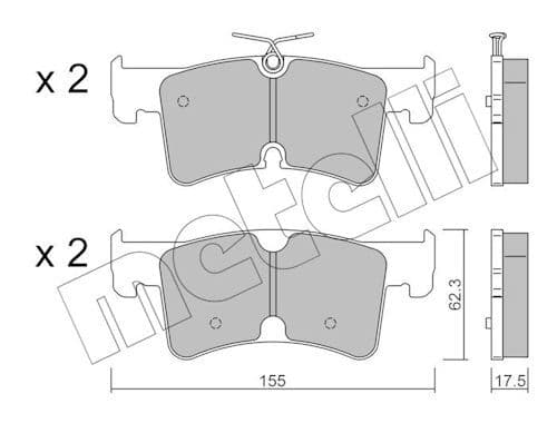 set placute frana,frana disc METELLI 22-1389-0
