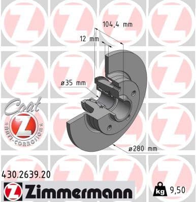 Disc frana ZIMMERMANN COAT Z 430.2639.20