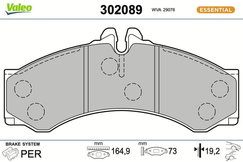 set placute frana,frana disc VALEO ESSENTIAL 302089