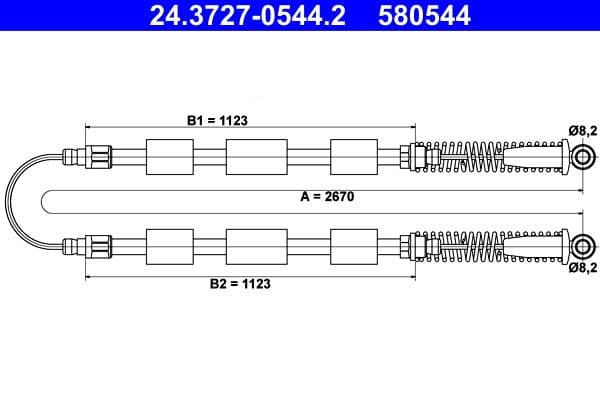 Cablu, frana de parcare ATE 24.3727-0544.2
