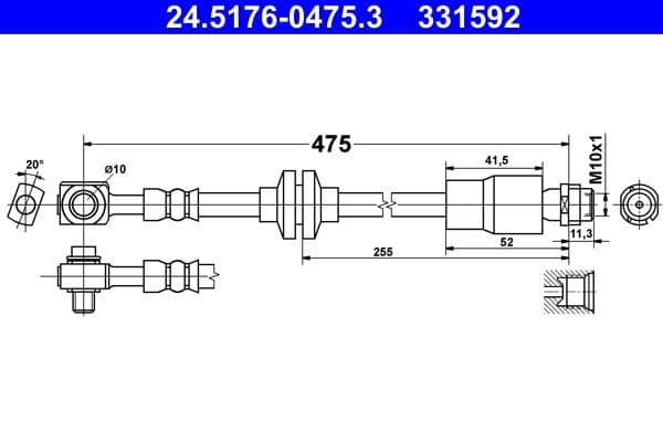 Furtun frana ATE 24.5176-0475.3
