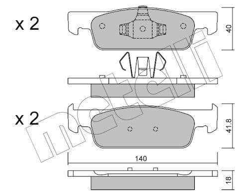 set placute frana,frana disc METELLI 22-0975-0