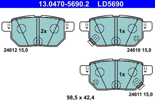 set placute frana,frana disc ATE Ceramic 13.0470-5690.2