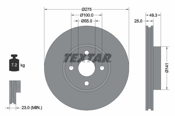 Disc frana TEXTAR PRO 92180303