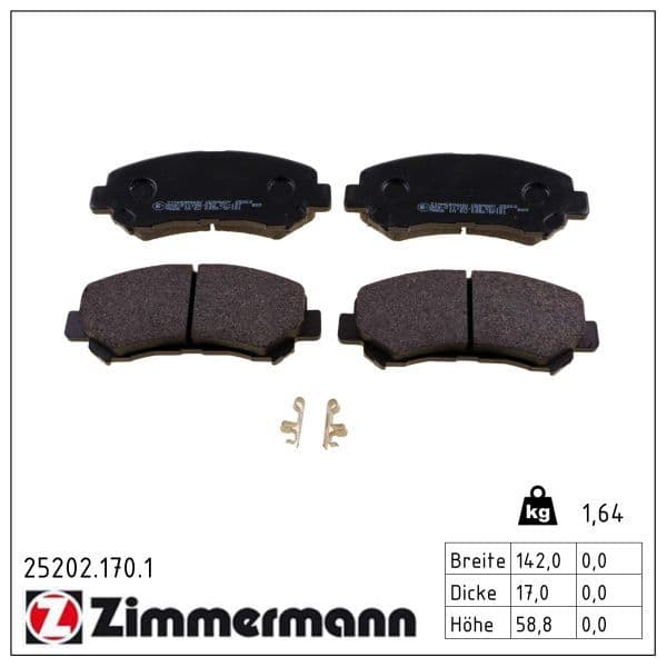 set placute frana,frana disc ZIMMERMANN 25202.170.1