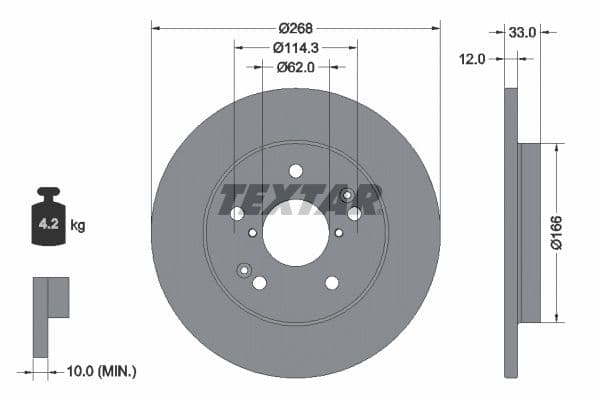 Disc frana TEXTAR PRO 92354603