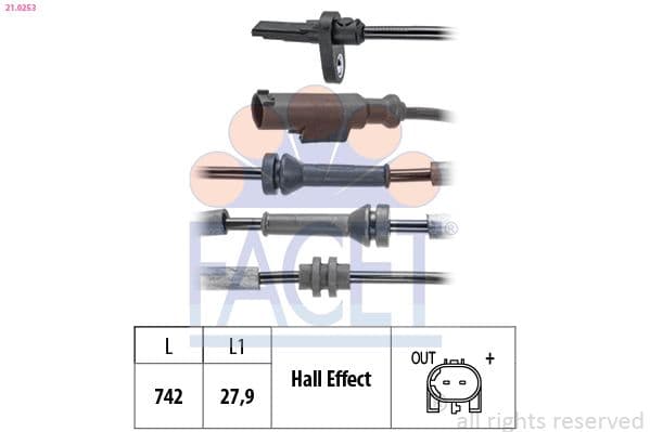 senzor,turatie roata FACET Made in Italy - OE Equivalent 21.0253
