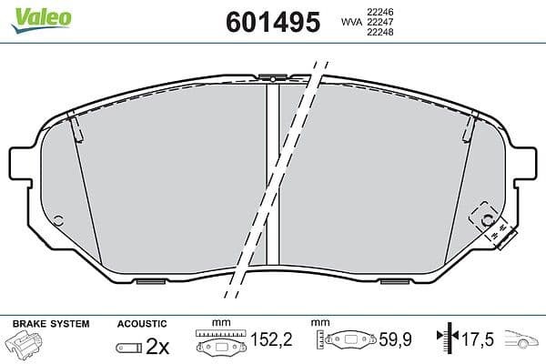 set placute frana,frana disc VALEO 601495