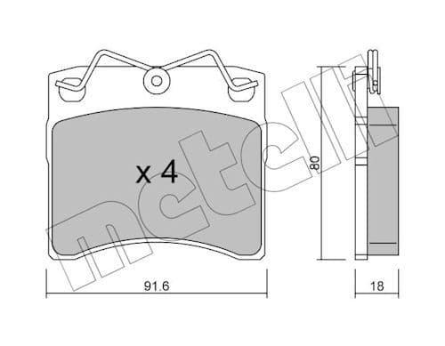 set placute frana,frana disc METELLI 22-0163-0