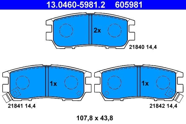set placute frana,frana disc ATE 13.0460-5981.2