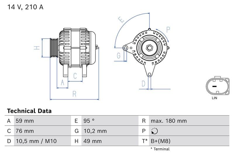 Generator / Alternator BOSCH 0 986 085 550