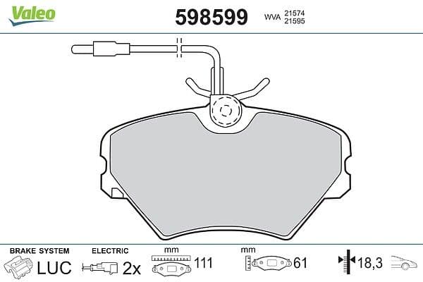 set placute frana,frana disc VALEO 598599
