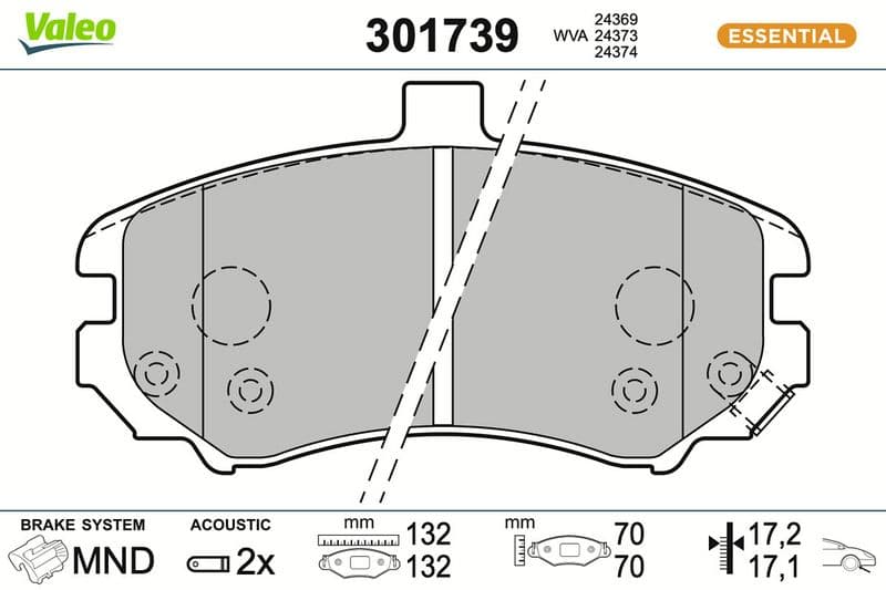set placute frana,frana disc VALEO 301739