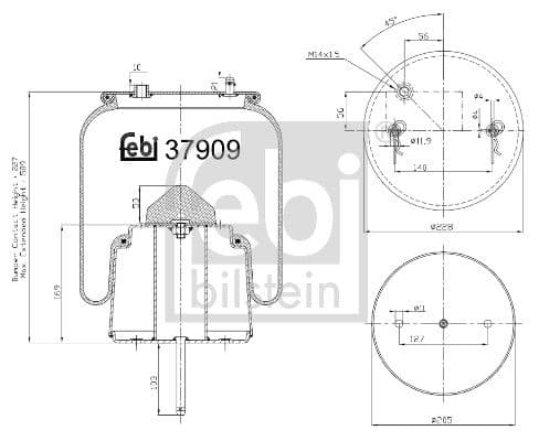 Burduf, suspensie pneumatica FEBI BILSTEIN 37909