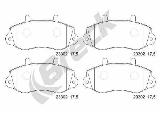 set placute frana,frana disc BRECK 23302 00 703 00