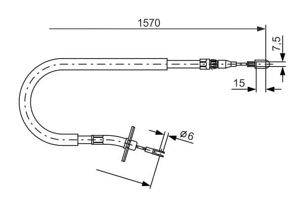 Cablu, frana de parcare BOSCH 1 987 477 860