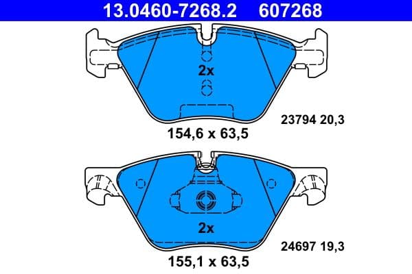 set placute frana,frana disc ATE 13.0460-7268.2