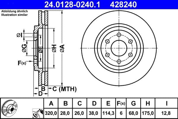 Disc frana ATE 24.0128-0240.1