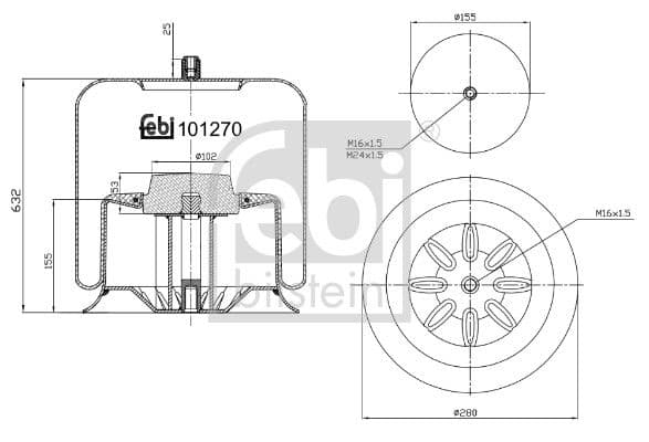 Burduf, suspensie pneumatica FEBI BILSTEIN 101270