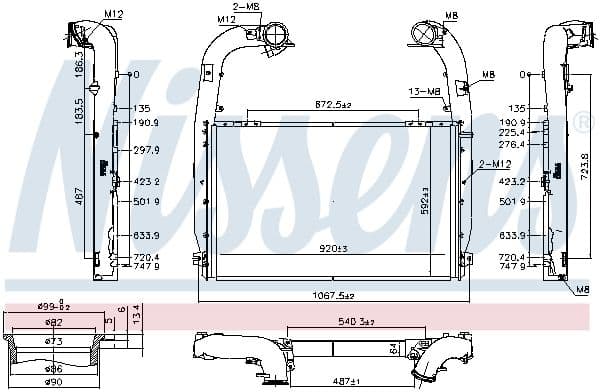 Intercooler, compresor NISSENS 97084