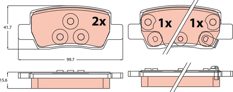 set placute frana,frana disc TRW GDB2539