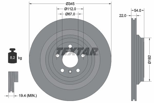 Disc frana TEXTAR PRO 92284003