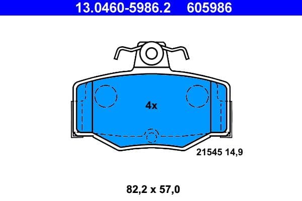 set placute frana,frana disc ATE 13.0460-5986.2