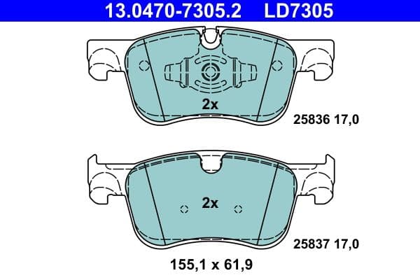 set placute frana,frana disc ATE Ceramic 13.0470-7305.2