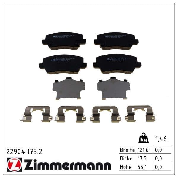 set placute frana,frana disc ZIMMERMANN 22904.175.2