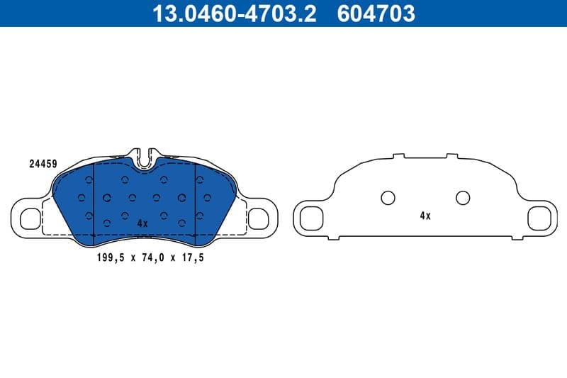 set placute frana,frana disc ATE 13.0460-4703.2