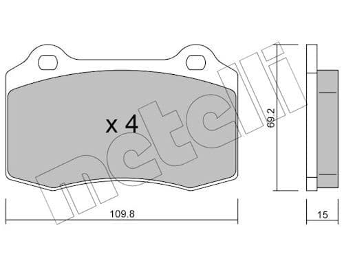 set placute frana,frana disc METELLI 22-0251-2